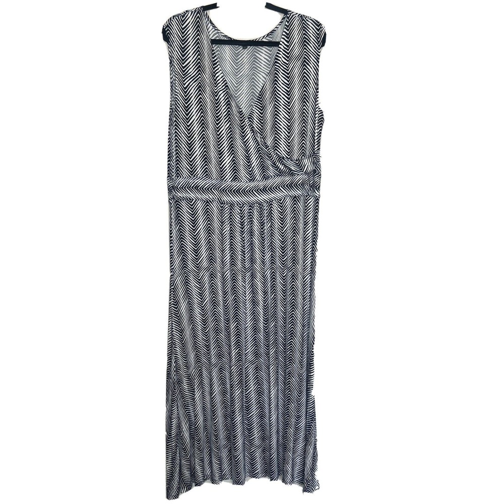 Talbots Maxi Dress Women’s 1X Blue White Maxi Dress